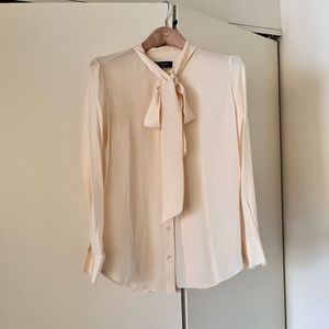 Ralph Lauren silk bow tie blouse S